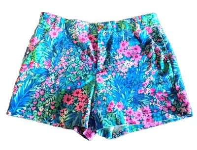 Pantalones cortos de tiro alto Lilly Pulitzer Callahan Tiny Garden para mujer talla 10 Foto 1 de 4