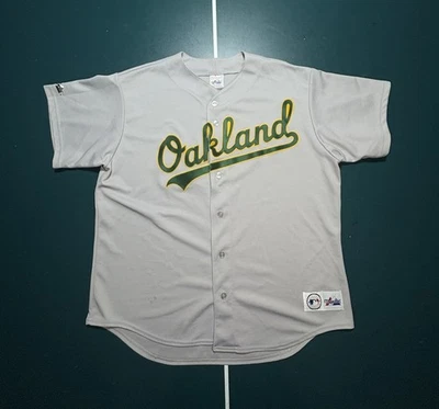 Camiseta deportiva de béisbol cosida vintage MLB Majestic Oakland Athletics A’s XL gris hecha en EE. UU. Foto 1 de 4