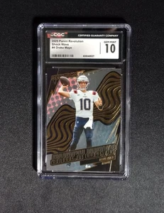 2025 Panini Revolution Football Drake Maye Shock Wave CGC GEM MINT 10  - Foto 1 di 5