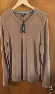 Suéter Express Cuello en V Para Hombre Pequeño Tostado Lana Merino Foto 1 de 3