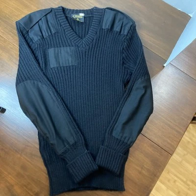 VTG Military Citadel Sweater Men 40 Black 100% Virgin Wool Made N Great Britain - Image 1 of 4