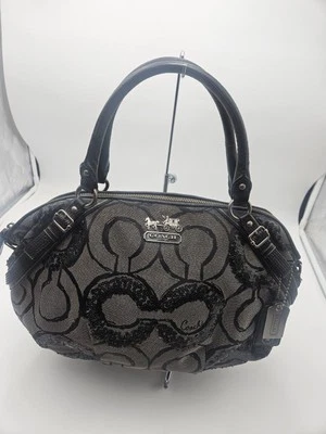 Cartera metálica Coach Madison Signature Op Art Sophia negra con lentejuelas grafito 15940 Foto 1 de 4