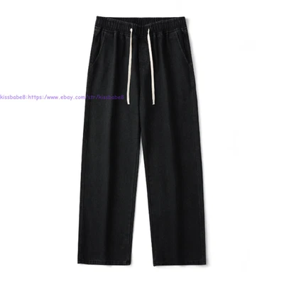 Men Streetwear Vintage Baggy Jeans Loose Fit Denim Pants Hip Hop Skater Trousers - Image 1 of 4