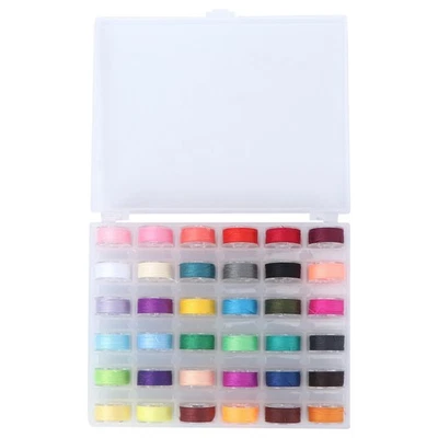  36 Pcs Thread Storage Box Embroidery Bobbins Sewing Holder Polyester - Image 1 of 4