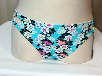 Calzoncillo de natación California Waves parte inferior de bikini L con tiras laterales floral azul para jóvenes Foto 1 de 4