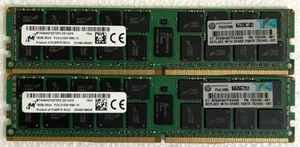 Micron 32 GB DDR4 Kit 2 x 16 GB RDIMM PC4-2133P memoria server HP MTA36ASF2G72PZ-2G - Foto 1 di 8