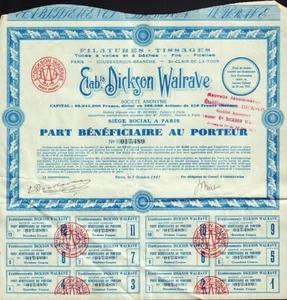 Etab. Dickson Walrave Paris France dd 1927 - Picture 1 of 1