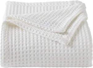 100% Cotton Waffle Weave Bed Blanket | Soft, Breathable, and Lightweight Blanket - Picture 1 of 7