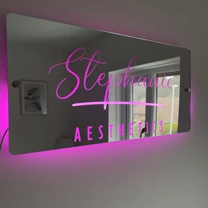 Personalised Salon Mirror Sign | Light-Up Business Sign | Hairdresser | Salon - Picture 1 of 8