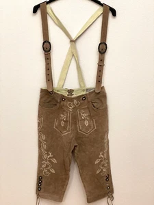 Landhaus Lederhose mit Hosenträger Trachtenhose Oktoberfest 44 Leder Bestickt - Bild 1 von 6
