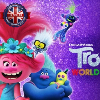 KIDS FUNNY GIFT TROLLS CARTOON BURUSH COMPACT HANDBAG SMALL HAIR BRUSH WITH MIRR - Image 1 of 3