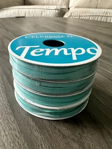 Lot of 4 - 1/8”x 10 yds Polyester Ribbon - CELEBRATE IT Tempo /Turquoise - Picture 1 of 4