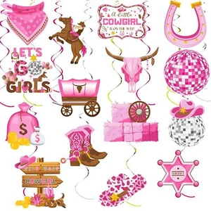 36Pcs Western Cowgirl Themed Party Hanging Swirl Wild Western Birthday Decor ... - Picture 1 of 7