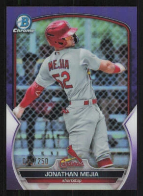 2023 Bowman Chrome Prospects Purple Refractors #BCP15 Jonathan Mejia /250 - Image 1 of 2