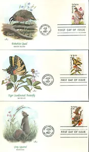 Juego de 50 FDC 1987 - Scott# 2286-2335 - American Wildlife - Fleetwood Cachet * - Imagen 1 de 2