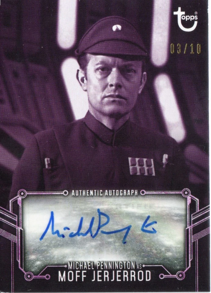 Star Wars Black & White RoTJ Auto A-MP Michael Pennington Moff Jerjerrod #03/10 - Image 1 of 1
