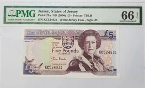 2000 Jersey £5 PMG66 EPQ GEM UNC {P-27a} - Picture 1 of 2
