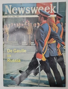 NEWSWEEK MAGAZINE 4 LUGLIO 1966 GÉNÉRALE CHARLES DE GAULLE VISITA RUSSIA - Foto 1 di 24