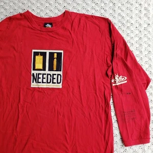 Vtg PNB Nation Graffiti Public Enemy Long Sleeve Y2K Skater Graphic Red - XL - Picture 1 of 9