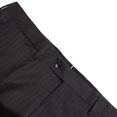 Kired Kiton новый без ЯРЛЫКОВ плоский передний платье брюки размер 52 (США 36) серый тональные полоски шерсти - Изображение 1 из 4