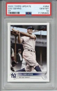 2022 TOPPS UPDATE #US4 LOU GEHRIG CARD NEW YORK YANKEES PSA 10 SP LOW POP RARE - Picture 1 of 2