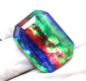 Doublet 52 Ct zertifizierter natürlicher Ammolit opalähnlicher Bio loser Edelstein + Geschenk - Bild 1 von 6