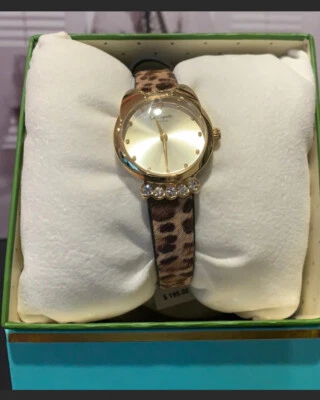 Reloj Kate Spade LEOPARDO GATO correa para el pelo de la pantorrilla, Mini Metro KSW1369 Ret$ 195 Nuevo con etiquetas Foto 1 de 4