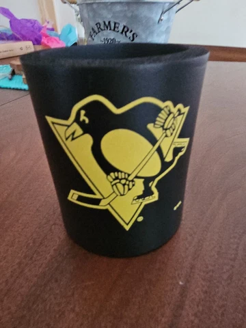 Pittsburgh Penguins 12oz Can Foam Coozie NHL Coozie Koozie Beer Soda Drink Vntg Cover