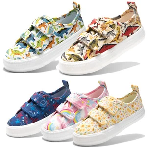 Kid Boys Girls Fashion Sneakers Canvas Shoes Hook&Loops School Walking Shoes - Picture 1 of 37