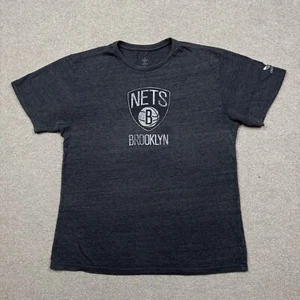 Brooklyn Nets Mens Shirt Gray M Short Sleeve NBA Basketball Stretch Adidas BKN - Picture 1 of 8