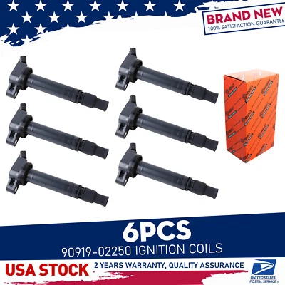 Bobinas de encendido duraderas negras rendimiento 90919-02250 6X para SCION TC 2011-2016 Foto 1 de 4