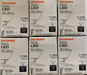 6 Pack Sylvania Ultra LED 17w PAR38 25 1300Lumens In/out Door Light Bulbs