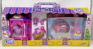 Juguete interactivo Sparkle Pets Boutique Little Live Pets paquete de 3, pájaro, pez, tortugas - Imagen 1 de 18