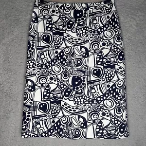 Sportscraft Women's Size 8 Blue And White Geometric Pattern Pencil Skirt. - Picture 1 of 8