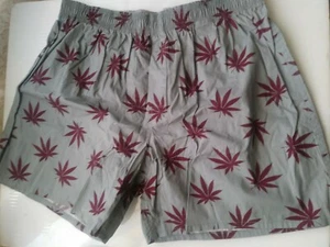 HUF Plantlife 420 Burgundy Colored Leaves GRAY UNISEX Boxers *RARE - Picture 1 of 3