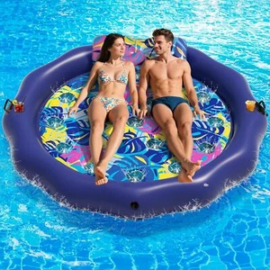 Inflatable Pool Floats Adult Heavy Duty 79"x79" Extra Large Pool Lounge Floats L - Picture 1 of 7
