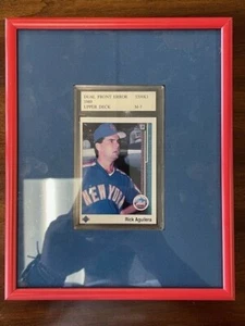 Tarjeta de béisbol vintage doble error frontal 1989 mazo superior MLB enmarcada para protección - Imagen 1 de 7