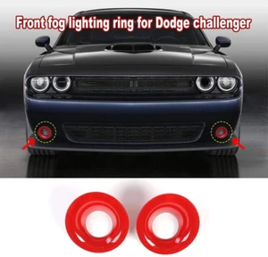 Front Fog Light Lamp Ring Cover Bezels For 15+ Dodge Challenger Accessories Red - Bild 1 von 9