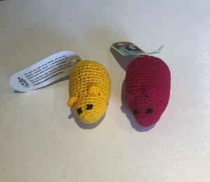 A Pair of Crochet Cat Toy Mice - Picture 1 of 5