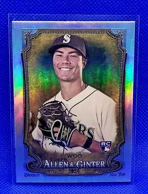 2024 Topps Allen & Ginter RARE Chrome Refractor #78 Bryan Woo Rookie - Image 1 of 2