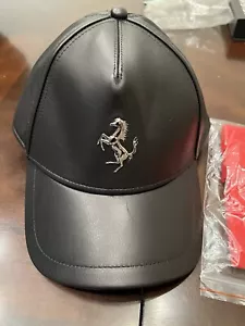 Authentic Ferrari Leather Baseball Cap Hat - Picture 1 of 12