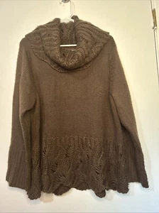 MODERN SOUL Chuncky Turtle Neck Brown Pull Over Sweater Size1X - Picture 1 of 7