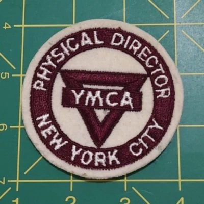 Vintage YMCA New York City Physical Director Workout Gym Patch Maroon Design - Image 1 of 3