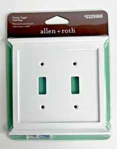 Allen + Roth Capitol Double Toggle Wall Plate White Finish 0325968 Classic NIP - Picture 1 of 4