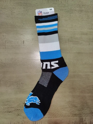 Detroit Lions Mens Rave NFL Team Crew Socks Large Cover