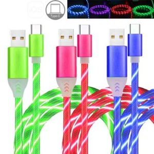 LED Light up USB C Fast Charging Cable Cord For Samsung S23 S22 USB Charger Cord - Picture 1 of 18