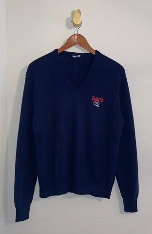 Vintage NFL Garan New York Giants V Neck Sweater Embroidered Adult M Medium Cover