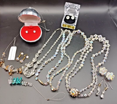 Restposten Kristall Halsketten Ohrringe DQCZ 925, Exquisit, Swarovski Elements x11 - Bild 1 von 4