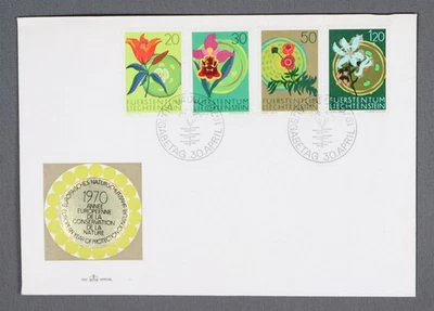 MayfairStamps Liechtenstein FDC 1970 Flowers European Nature Conservation Combo - Image 1 of 2