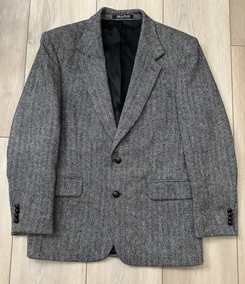 Мужской твидовый блейзер Robert Stock спортивное пальто куртка шерсть елочка 38 M/L - Изображение 1 из 4